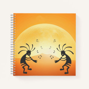 Sunset Native American Kokopelli Notebook Notitieboek