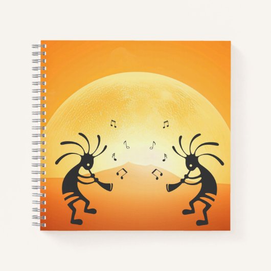 Sunset Native American Kokopelli Notebook Notitieboek (Voorkant)