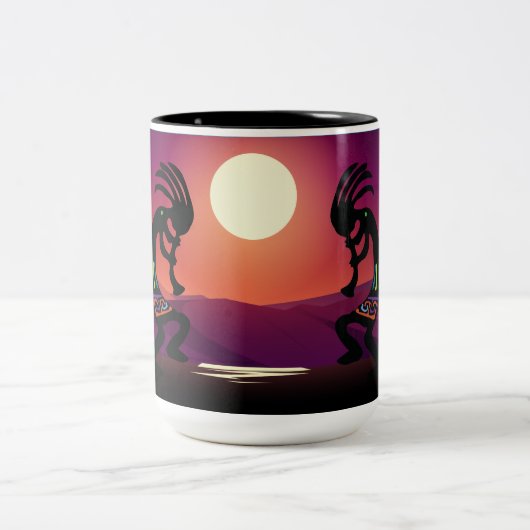 Sunset Native Amerikaanse Kokopelli Koffie Mok (Center)