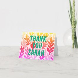 sunset natuur leaf ombre pattern bedankkaart