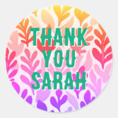 Sunset natuur Pattern Dank u creëer uw eigen Ronde Sticker (Voorkant)