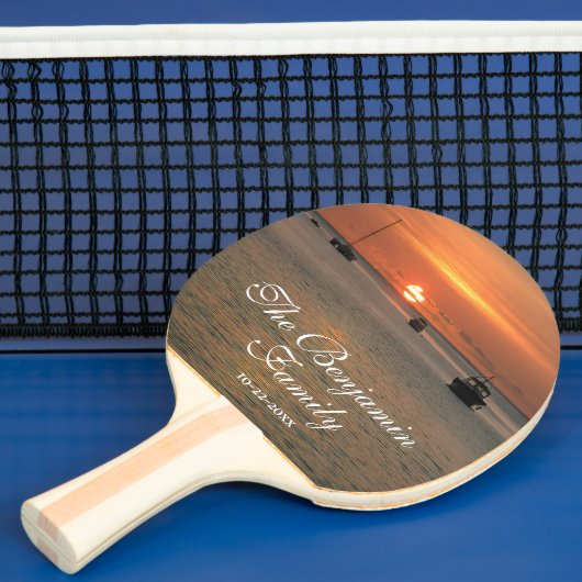 Sunset Natuur Tropische familie boten personaliser Tafeltennisbatje (Insitu)