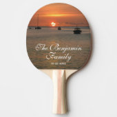 Sunset Natuur Tropische familie boten personaliser Tafeltennisbatje (Voorkant)