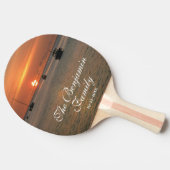 Sunset Natuur Tropische familie boten personaliser Tafeltennisbatje (Zijkant)