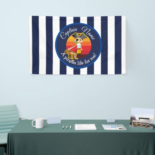Sunset Nautical Blue Boy Party Pirate Banner (Beurs)