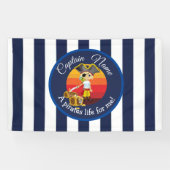 Sunset Nautical Blue Boy Party Pirate Banner (Horizontaal)