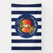Sunset Nautical Blue Boy Party Pirate Banner (Verticaal)