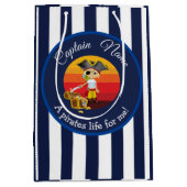 Sunset Nautical Blue Boy Party Pirate Medium Cadeauzakje (Voorkant)