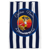 Sunset Nautical Blue Boy Party Pirate Medium Cadeauzakje (Achterkant)