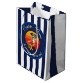 Sunset Nautical Blue Boy Party Pirate Medium Cadeauzakje (Achterkant Gekanteld)