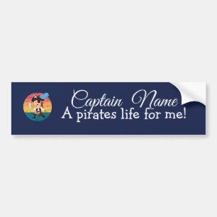 SUNSET Nautical Blue Boy Party Pirates Bumper Sti Bumpersticker