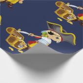 Sunset Nautical Blue Boy Pirate Cadeaupapier (Hoek)