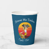 Sunset Nautical Boy Pirate Papieren Bekers (Achterkant)