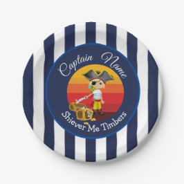 Sunset Nautical Stripes Boy Party Pirate Papieren Bordje