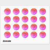 Sunset New Year Bold Gradient Rainbow Happy Funky Ronde Sticker (Vel)