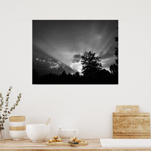 Sunset / Noir Poster (Keuken)