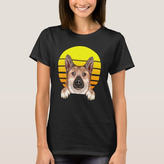  Sunset Norway Buhund Dog T-shirt (Voorkant)
