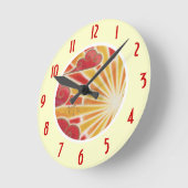 Sunset 'Numbers' clock round cream Ronde Klok (Hoek)
