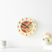 Sunset 'Numbers' clock round cream Ronde Klok (Huis)