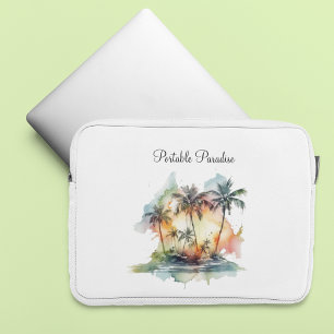 Sunset Oasis, op maat Laptop Sleeve
