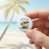 Sunset Oasis, op maat Ronde Button 3,2 Cm