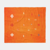 Sunset Oasis: Oranje erfgoed Boho Marokkaans Fleece Deken (Voorkant (Horizontaal))