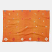 Sunset Oasis: Oranje erfgoed Boho Marokkaans Theedoek (Horizontaal)