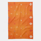 Sunset Oasis: Oranje erfgoed Boho Marokkaans Theedoek (Verticaal)