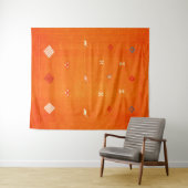 Sunset Oasis: Oranje erfgoed Boho Marokkaanse kuns Wandkleed (In Situ (horizontaal))
