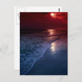 Sunset, oceaanzand, zand, zeeoor, Florida, VS Briefkaart (Voorkant / Achterkant)