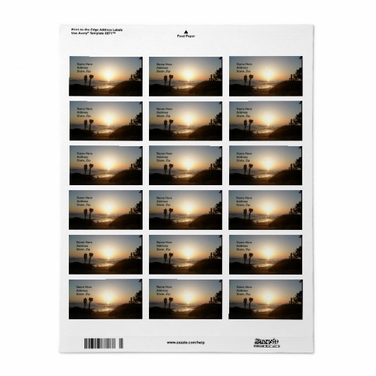 Sunset Ocean Address Label (Full Sheet)
