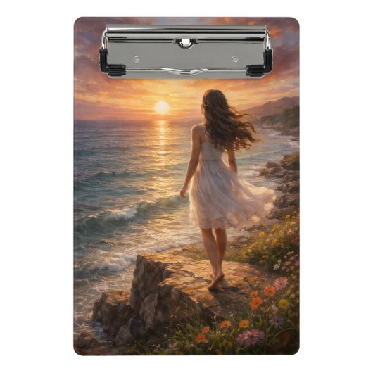 Sunset Ocean Aesthetic Photo Enlargement Mini Klembord (Voorkant)
