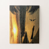 Sunset Ocean, Beach Pool Heron Reflection Puzzle Legpuzzel (Verticaal)