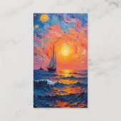 Sunset Ocean Boat Fotogebedsmonument Contactkaartje (Achterkant)