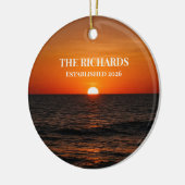 Sunset Ocean Custom Name Keramisch Ornament (Links)