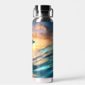Sunset Ocean Dolfijn Waterfles (Achterkant)