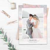 Sunset Ocean Foto Bruiloft Bedankkaart