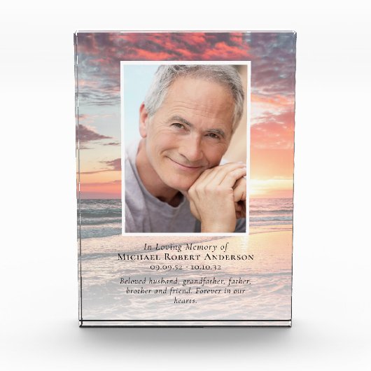 Sunset Ocean Foto Memorial (Voorkant)