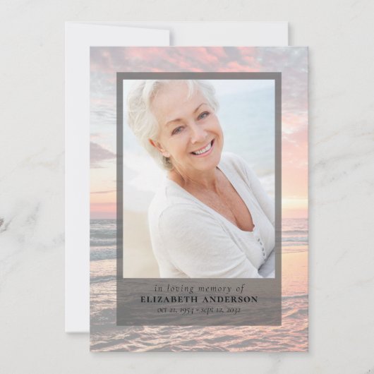 Sunset Ocean Fotobegrafenis Kaart (Voorkant)