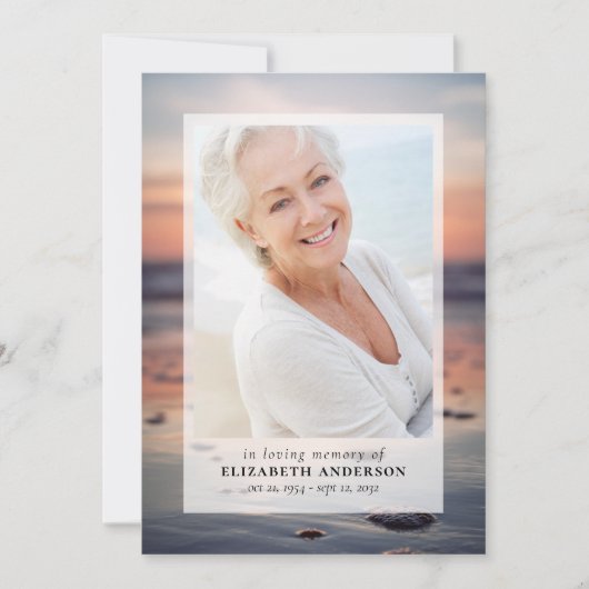 Sunset Ocean Fotobegrafenis Kaart (Voorkant)