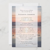 Sunset Ocean Fotobegrafenis Kaart (Achterkant)