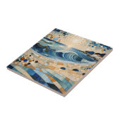 Sunset Ocean Geometric Modern Abstract Surreal Tegeltje (Zijkant)