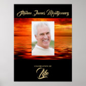 Sunset Ocean Horizon Celebration of Life Photo Poster (Voorkant)