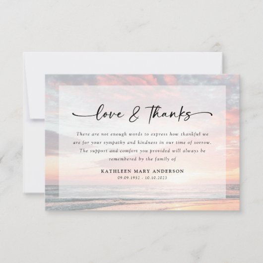 Sunset Ocean Love en Bedankt begrafenis (Voorkant)