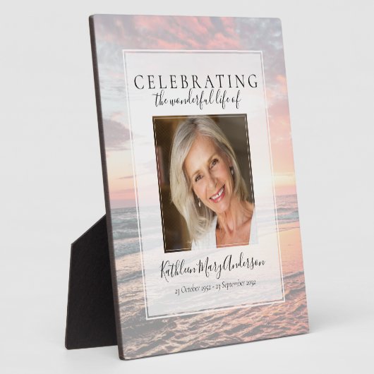 Sunset Ocean Memorial Foto Tribute Fotoplaat (Zijkant)