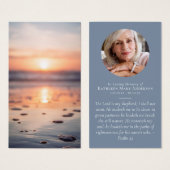 Sunset Ocean Memorial Prayer Kaart (Voorkant /achterkant)