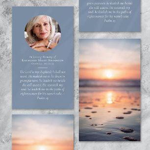 Sunset Ocean Memorial Prayer Kaart
