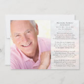 Sunset Ocean Memory Photo Funeral Bedankkaart (Achterkant)