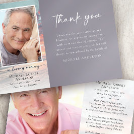 Sunset Ocean Memory Photo Funeral Bedankkaart