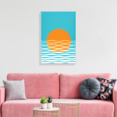 Sunset Ocean Minimalist Art Canvas Afdruk (Insitu (Woonkamer))
